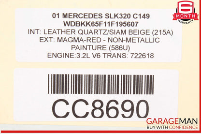 97-04 Mercedes R170 SLK320 SLK230 Front Right Bottom Lower Seat Cushion OEM