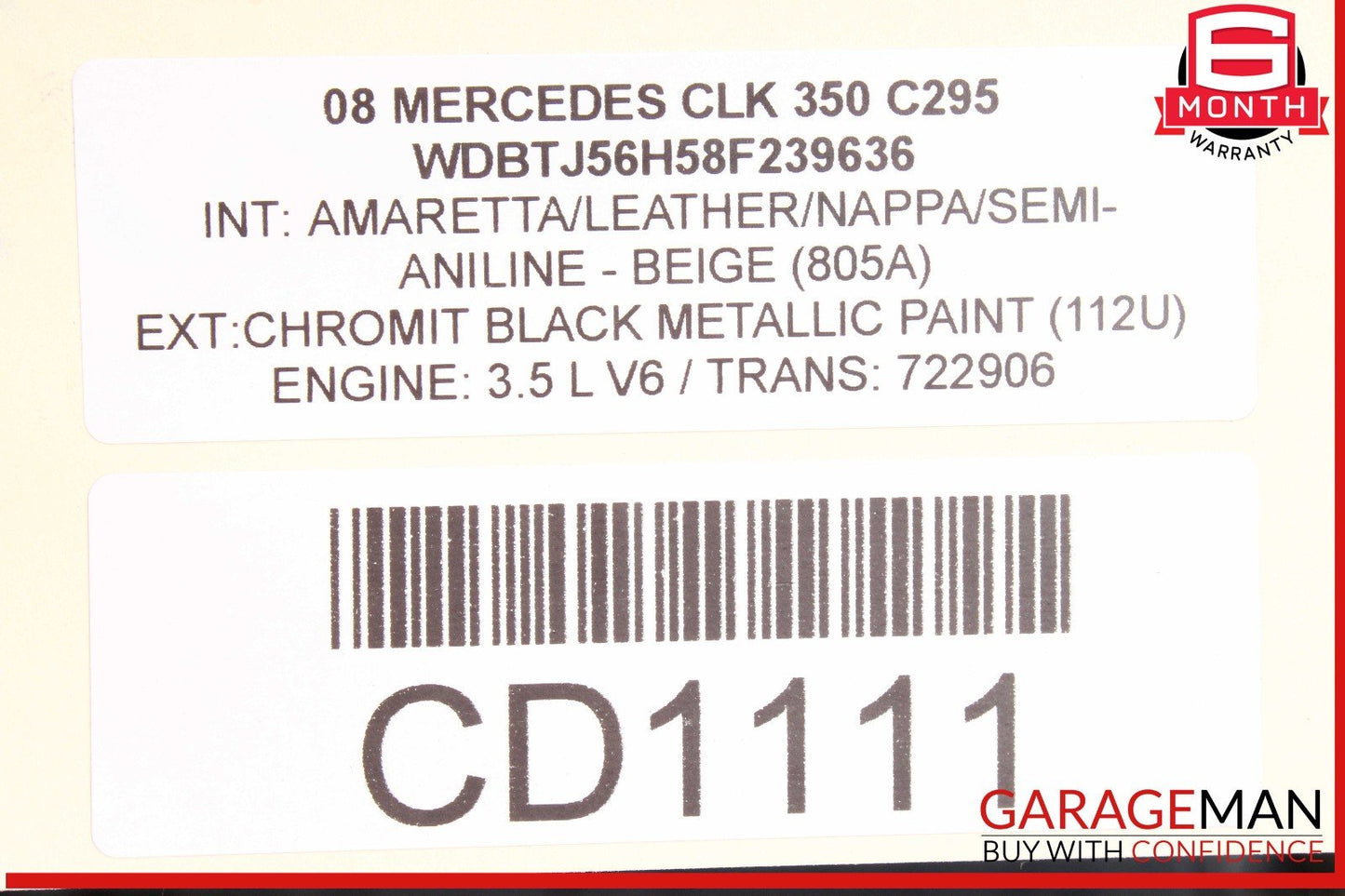 03-09 Mercedes W209 CLK500 Front Hood Bonnet Lid Cover Panel Assembly OEM