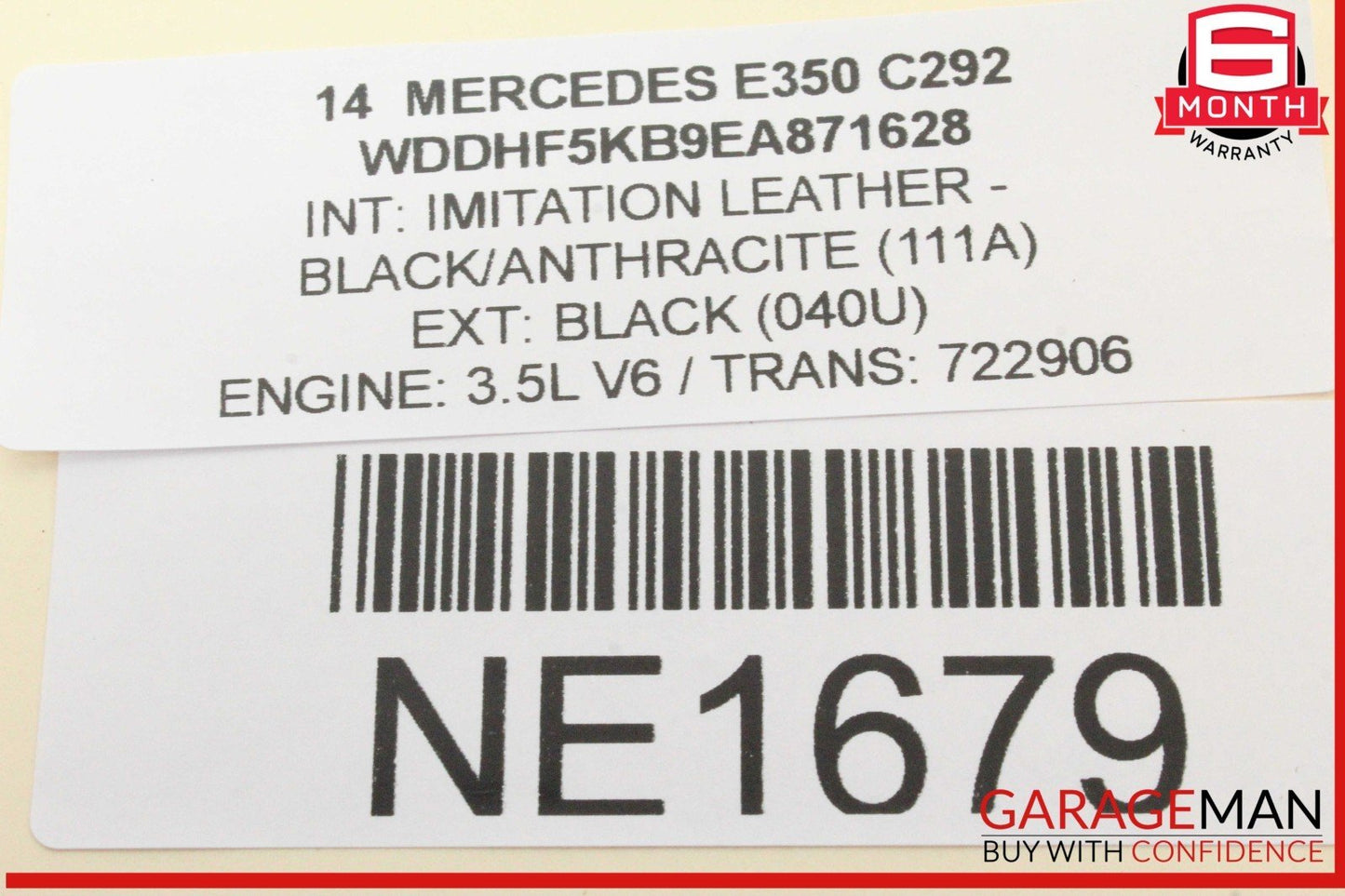 10-16 Mercedes W212 E350 Right Passenger Side Fog Light Cover Trim Grille OEM