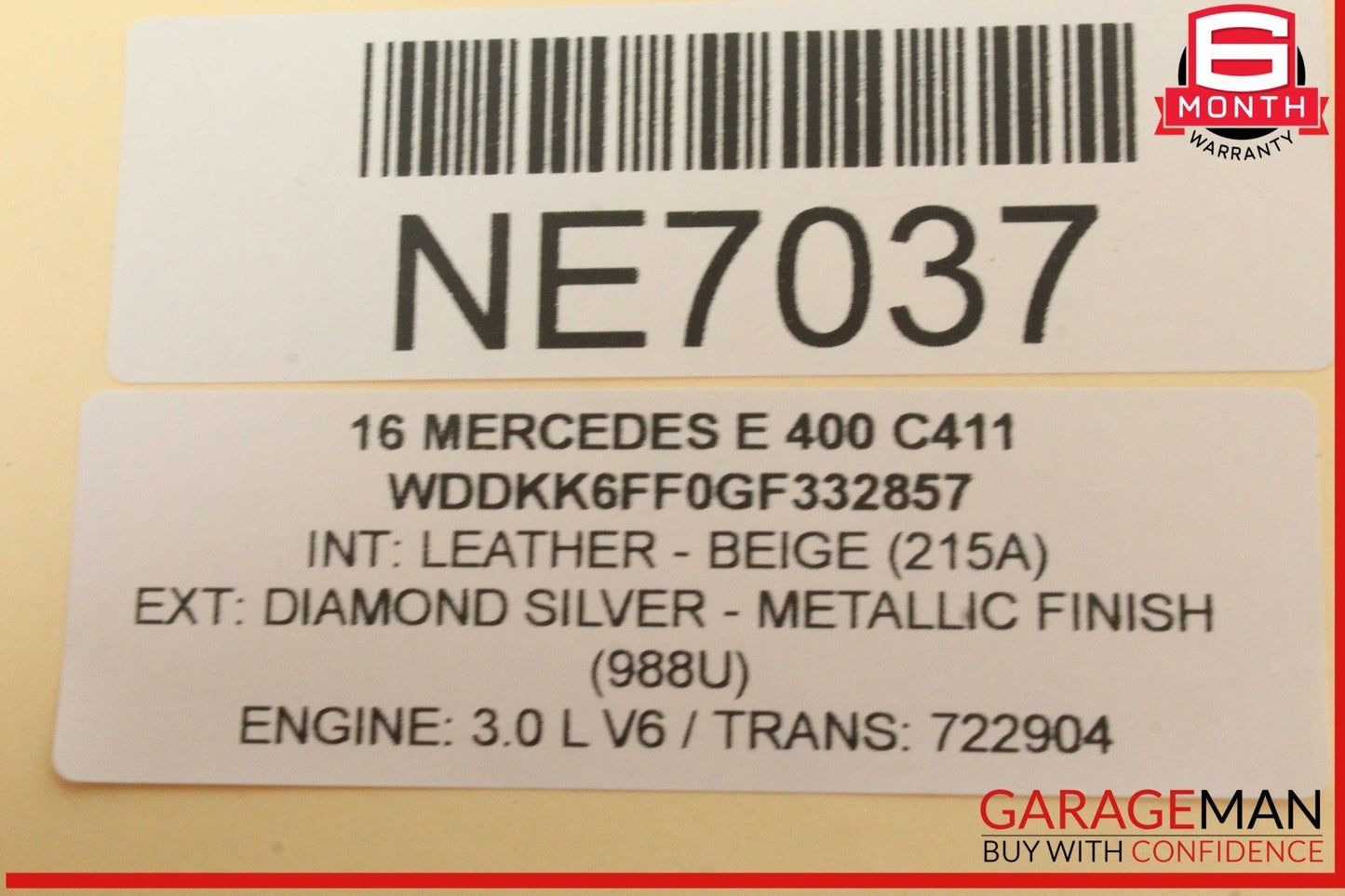 14-17 Mercedes W207 E400 E350 Rear Right Side Inner Tail Light Lamp OEM
