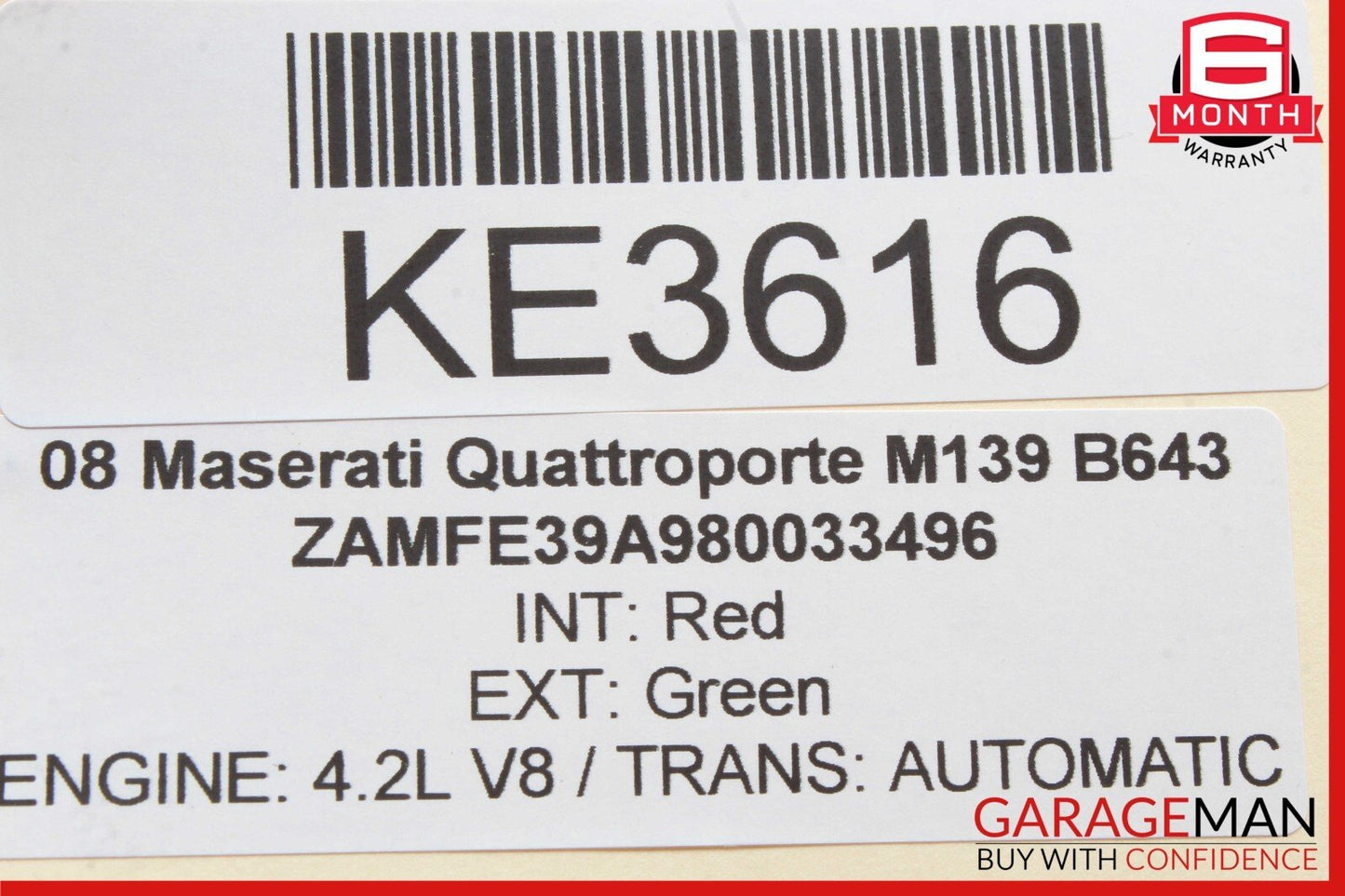 03-13 Maserati Quattroporte M139 Rear Right Side Exterior Door Handle OEM