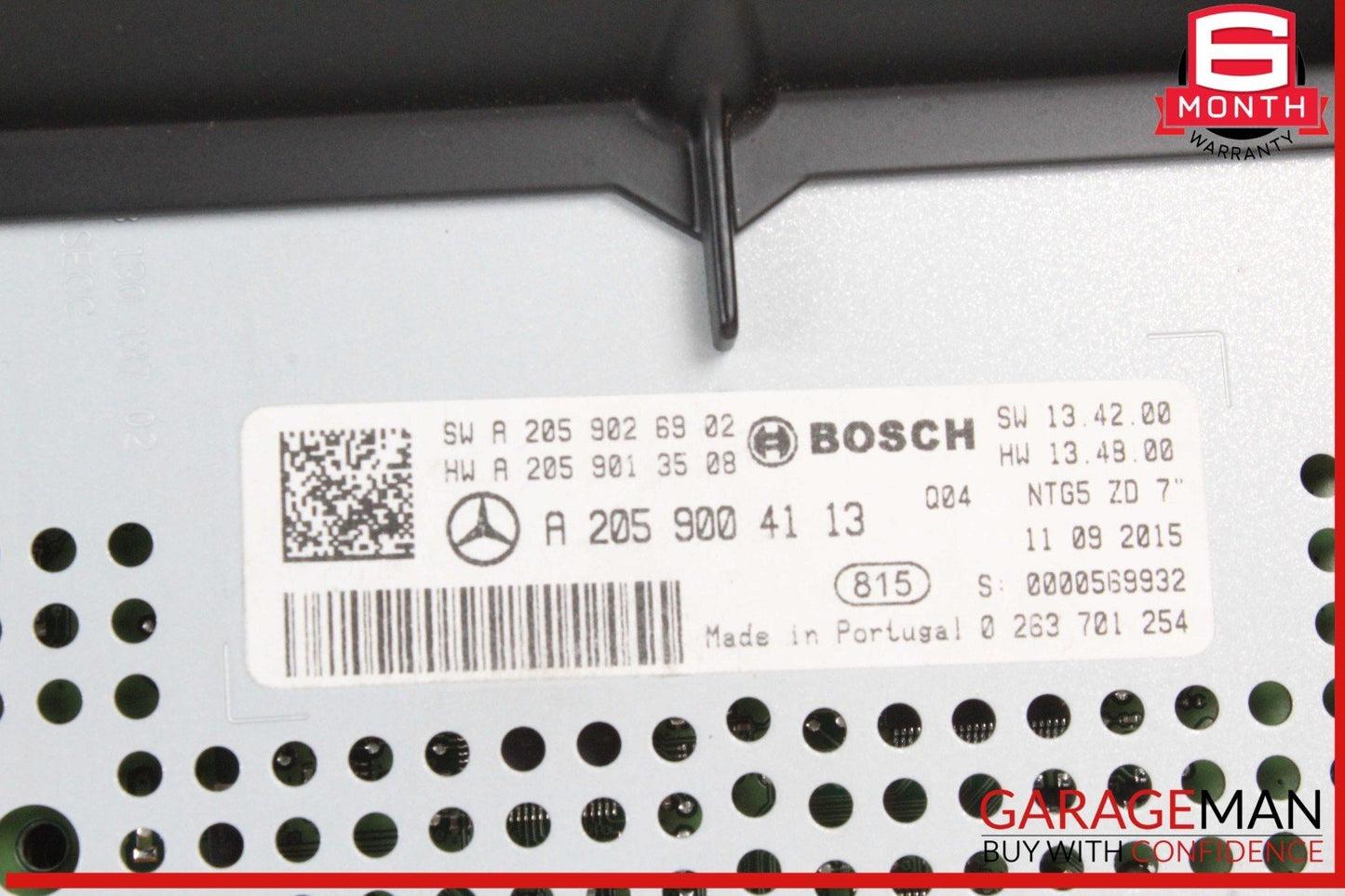 15-19 Mercedes W205 C300 Front Dash Navigation Display Screen Monitor Unit OEM