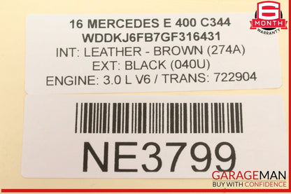 10-17 Mercedes W207 E400 Rear Left Door Window Regulator Frame w/ Motor OEM
