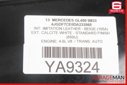 13-19 Mercedes X166 GL450 GLS550 Rear Right Side Quarter Window Glass Trim Assy