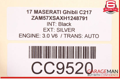 14-20 Maserati Ghibli M157 Trunk Lid Panel Assembly Silver OEM