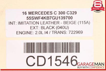 15-17 Mercedes W205 C300 4Matic Automatic Transmission Assembly OEM 67k