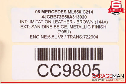 07-12 Mercedes X164 GL450 ML550 722.9 7G Automatic Transmission 722.904 AWD 168k
