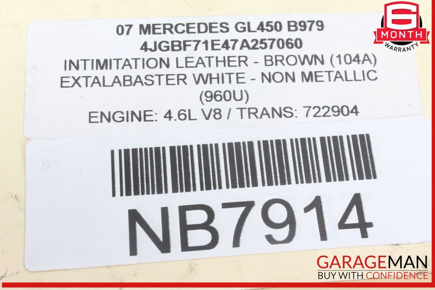 06-12 Mercedes X164 GL450 R350 Front Upper Radiator Core Tie Bar Support Frame