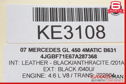 06-13 Mercedes X164 GL450 R500 R63 AMG Front Overhead Dome Light Lamp Gray OEM