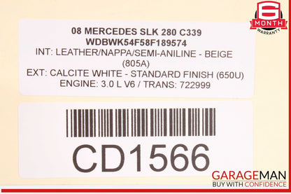 06-11 Mercedes R171 SLK280 C300 Engine Motor Block Assembly 3.0L M272 RWD 160k