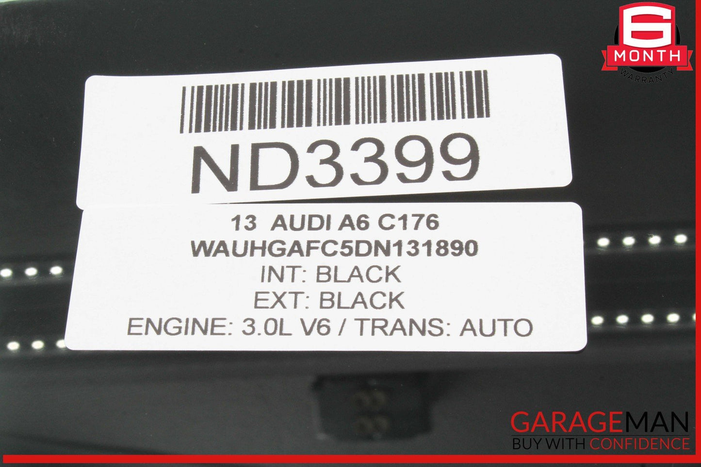 12-18 Audi A6 Rear Left Side Door Window Auto Glass OEM