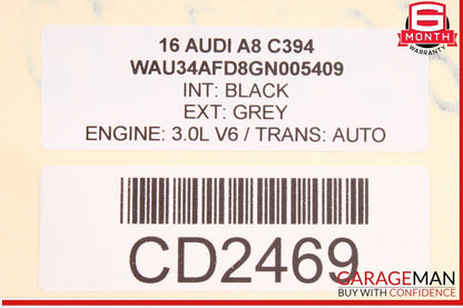 11-17 Audi A8 S8 Rear Right Passenger Door Cover Panel Trim Assembly OEM