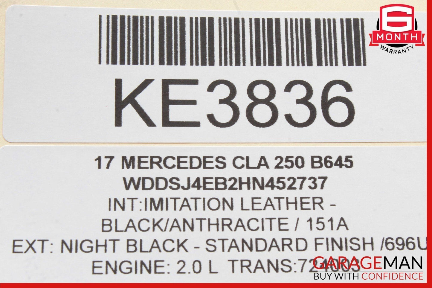 14-18 Mercedes W117 CLA250 CLA200 Rear Left Side Exterior Door Handle OEM