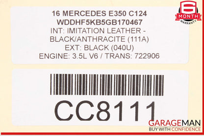 10-16 Mercedes W212 E350 Front Right Passenger Side Exterior Door Shell Black
