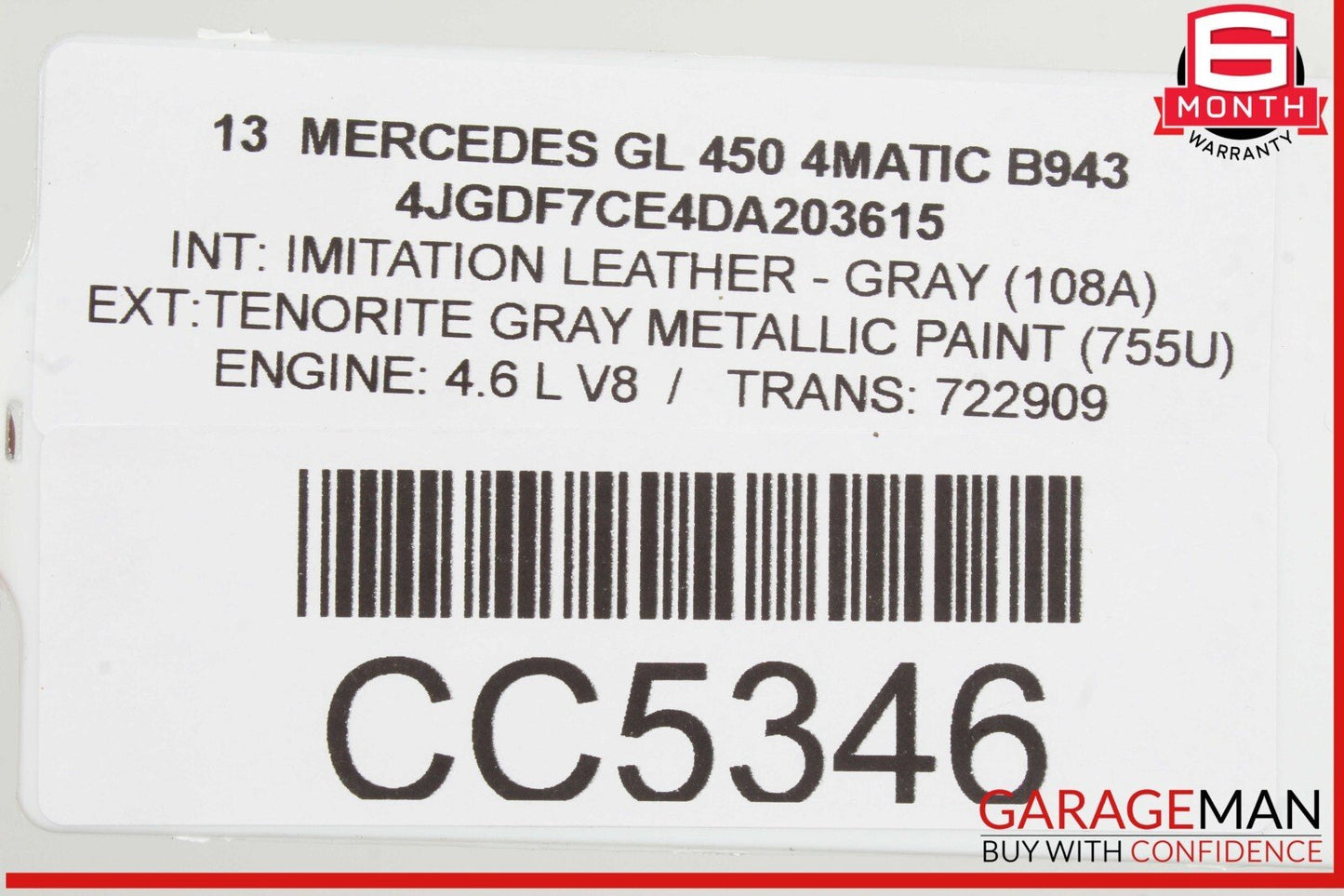 13-16 Mercedes X166 GL450 GL350 Rear Bumper Cover Assembly w/ Park Assist OEM