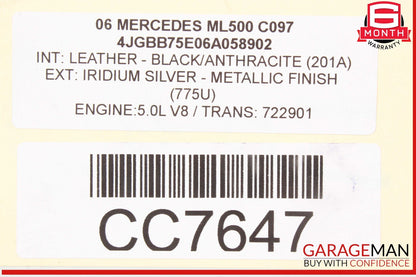 06-08 Mercedes W164 ML500 5.0L Complete Engine Motor Block Assembly OEM 247k