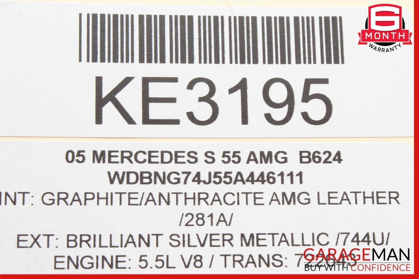 06-13 Mercedes W220 S55 AMG Right Side Engine Motor Cylinder Head Valve Cover