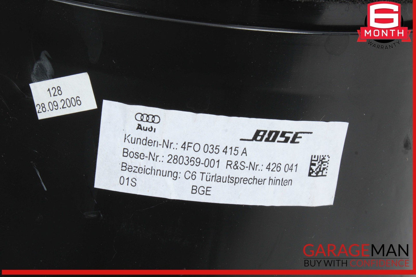 06-15 Audi Q7 A6 S6 Rear Left and Right Side Door Audio Sound Speaker Bose OEM