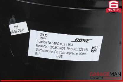 06-15 Audi Q7 A6 S6 Rear Left and Right Side Door Audio Sound Speaker Bose OEM