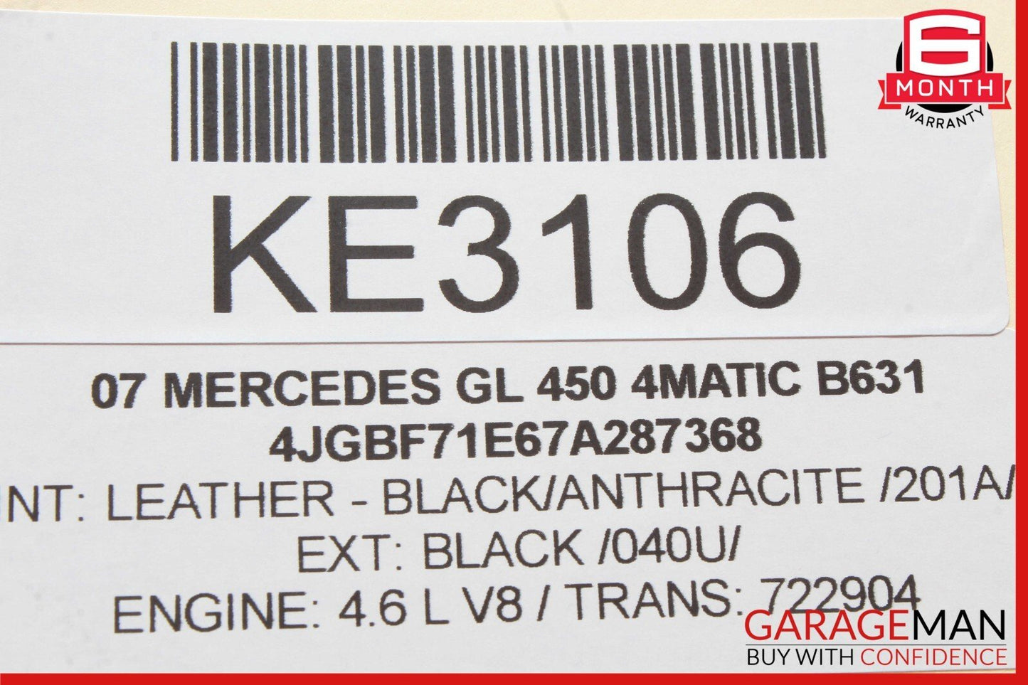 06-13 Mercedes X164 GL450 ML350 Rear Dome Light Lamp Parktronic Sensor OEM