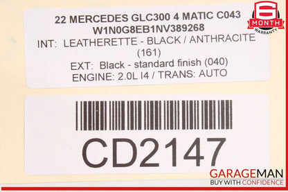 20-23 Mercedes X253 GLC300 4Matic 2.0L Engine Motor Assembly OEM 16k