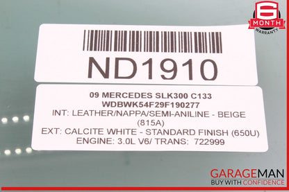 05-11 Mercedes R171 SLK300 Front Left Driver Side Door Window Auto Glass OEM
