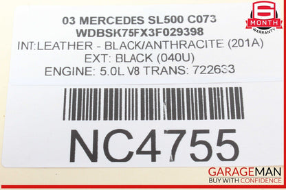 03-06 Mercedes R230 SL500 Convertible Top Roof ABC Mirror Control Switch OEM