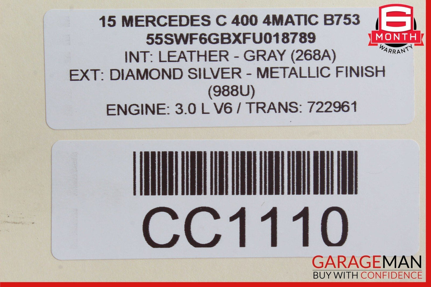 15-20 Mercedes W205 C400 Front Left & Right Brake Caliper Calipers Set of 2 Pc