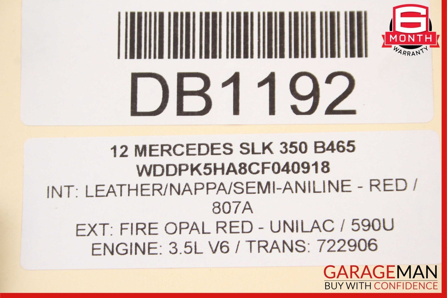 12-16 Mercedes R172 SLK300 SLK350 Front Dashboard Dash Panel Cover Assy Black