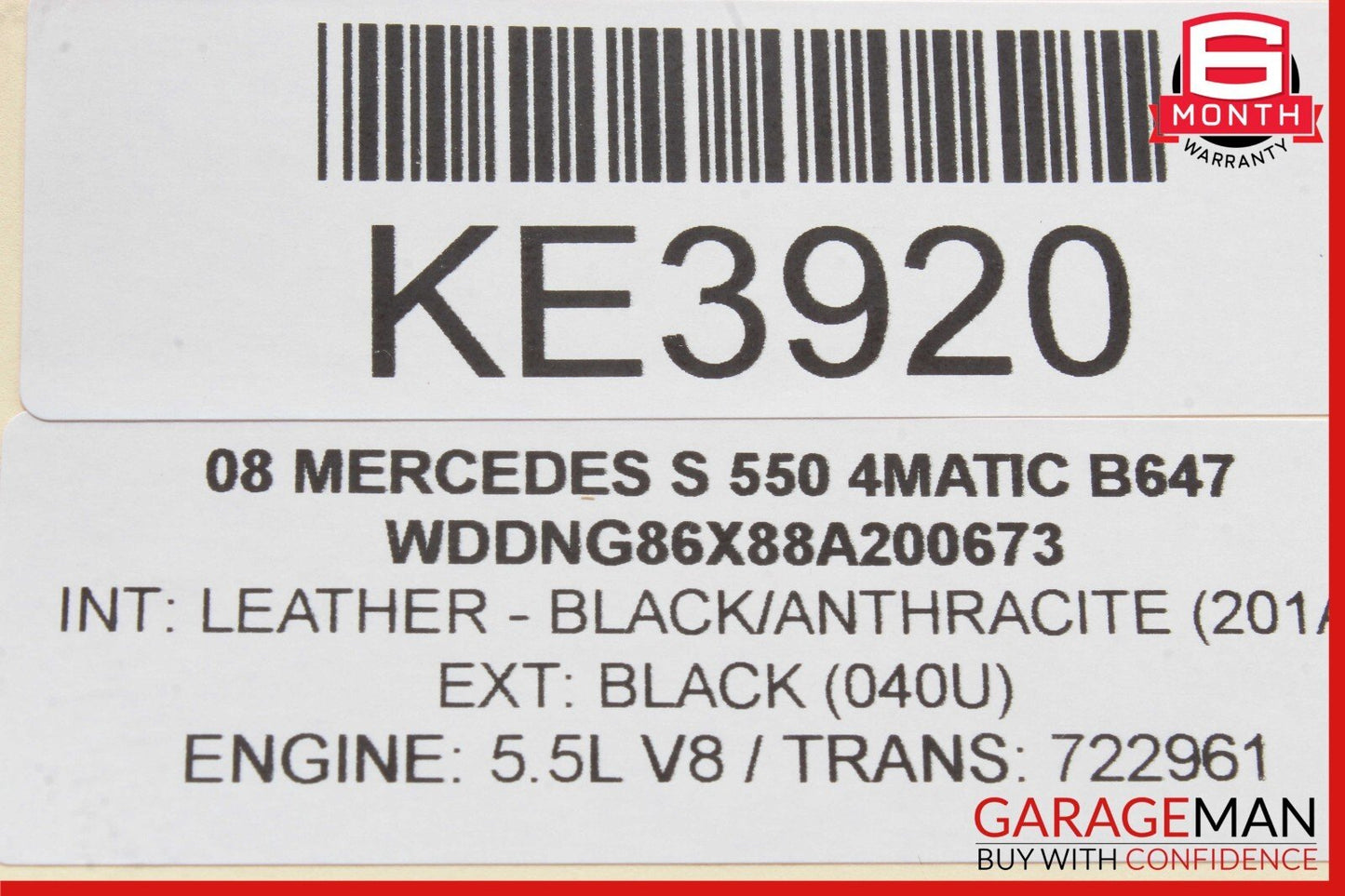 07-09 Mercedes W221 S550 S600 Front Left Driver Side Mirror Rear View OEM