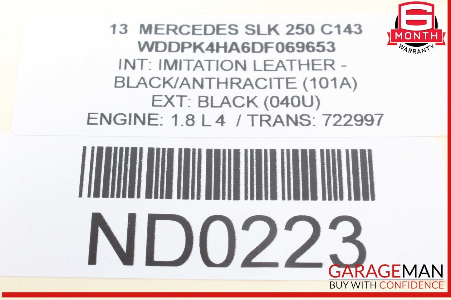 12-20 Mercedes R172 SLK250 SLC300 Steering Column Cover Boot Trim Black OEM