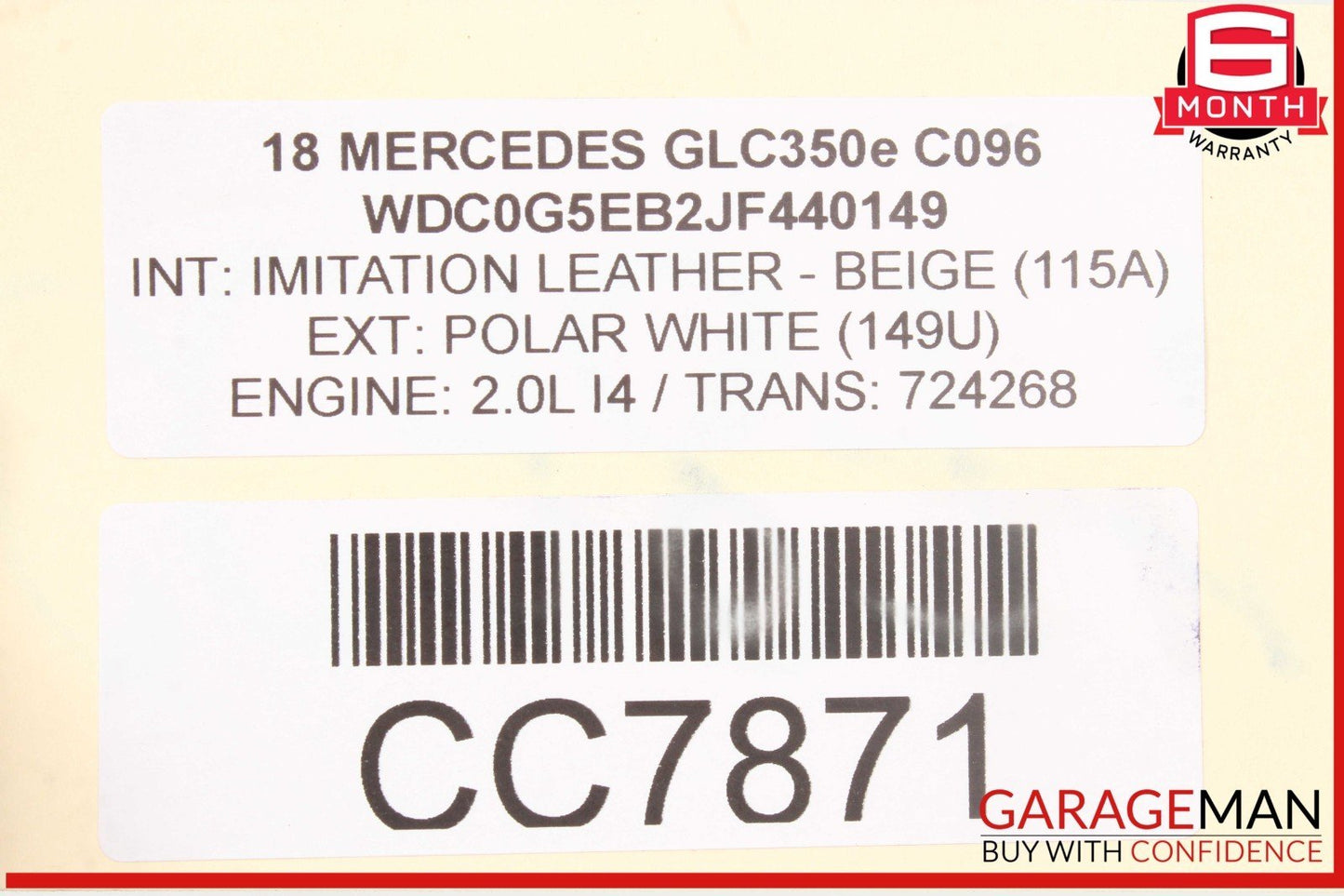 15-25 Mercedes X253 GLC350e C300 Front Right or Left Side Top Upper Seat Cushion