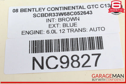 03-08 Bentley Continental GTC Front Left Driver Side Headlight Lamp Xenon OEM
