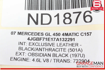 07-09 Mercedes X164 GL450 4MATIC Rear Right Side Tail Light Lamp 1648200564 OEM