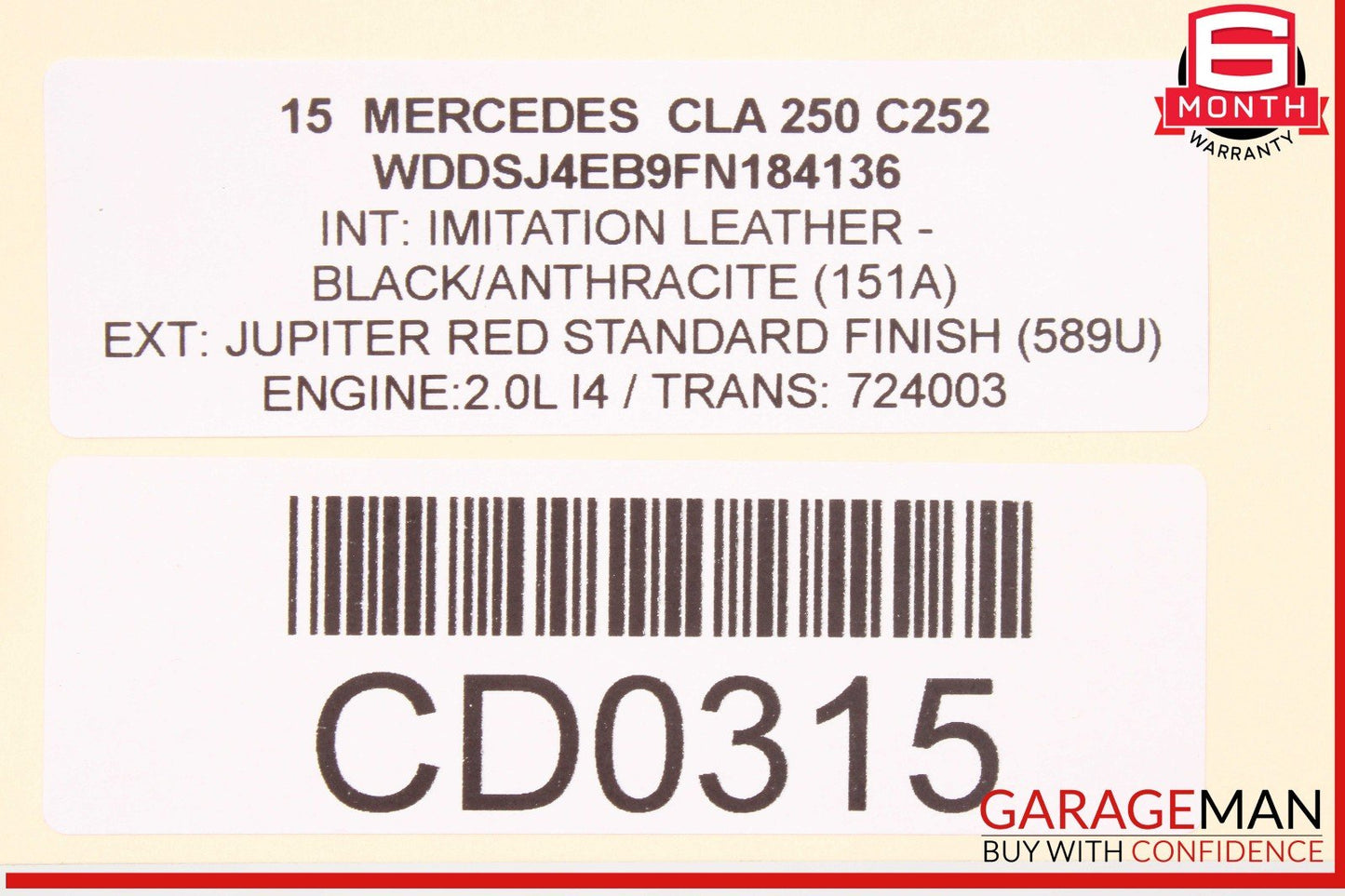 14-19 Mercedes W117 CLA250 FWD 2.0L Automatic Transmission Assembly OEM