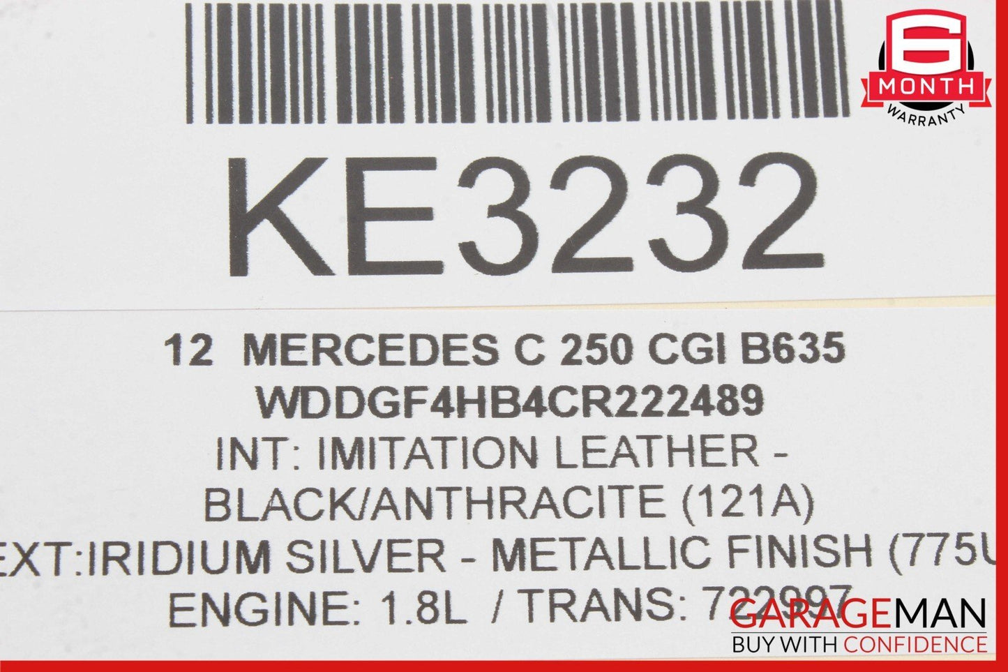 12-14 Mercedes W204 C250 Sedan Right Side Exterior Door Handle Iridium Silver