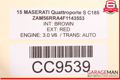 14-17 Maserati Quattroporte SQ4 M156 Rear Left Side Interior Door Panel OEM