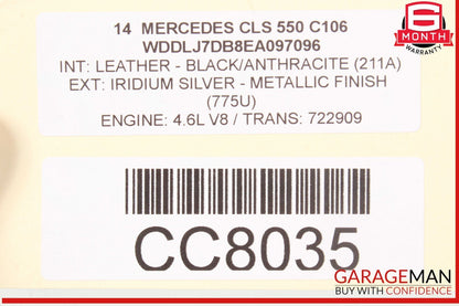 12-14 Mercedes W218 CLS550 Top Upper Seat Cushion Front Left Side OEM