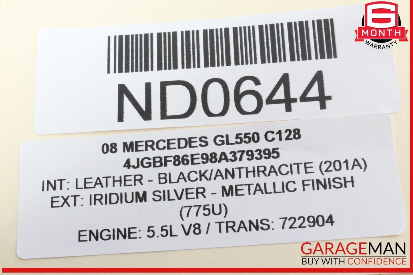 06-08 Mercedes X164 GL550 ML550 R500 Steering Wheel Black 1644605303 OEM