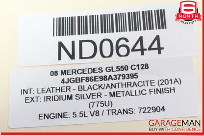 06-08 Mercedes X164 GL550 ML550 R500 Steering Wheel Black 1644605303 OEM