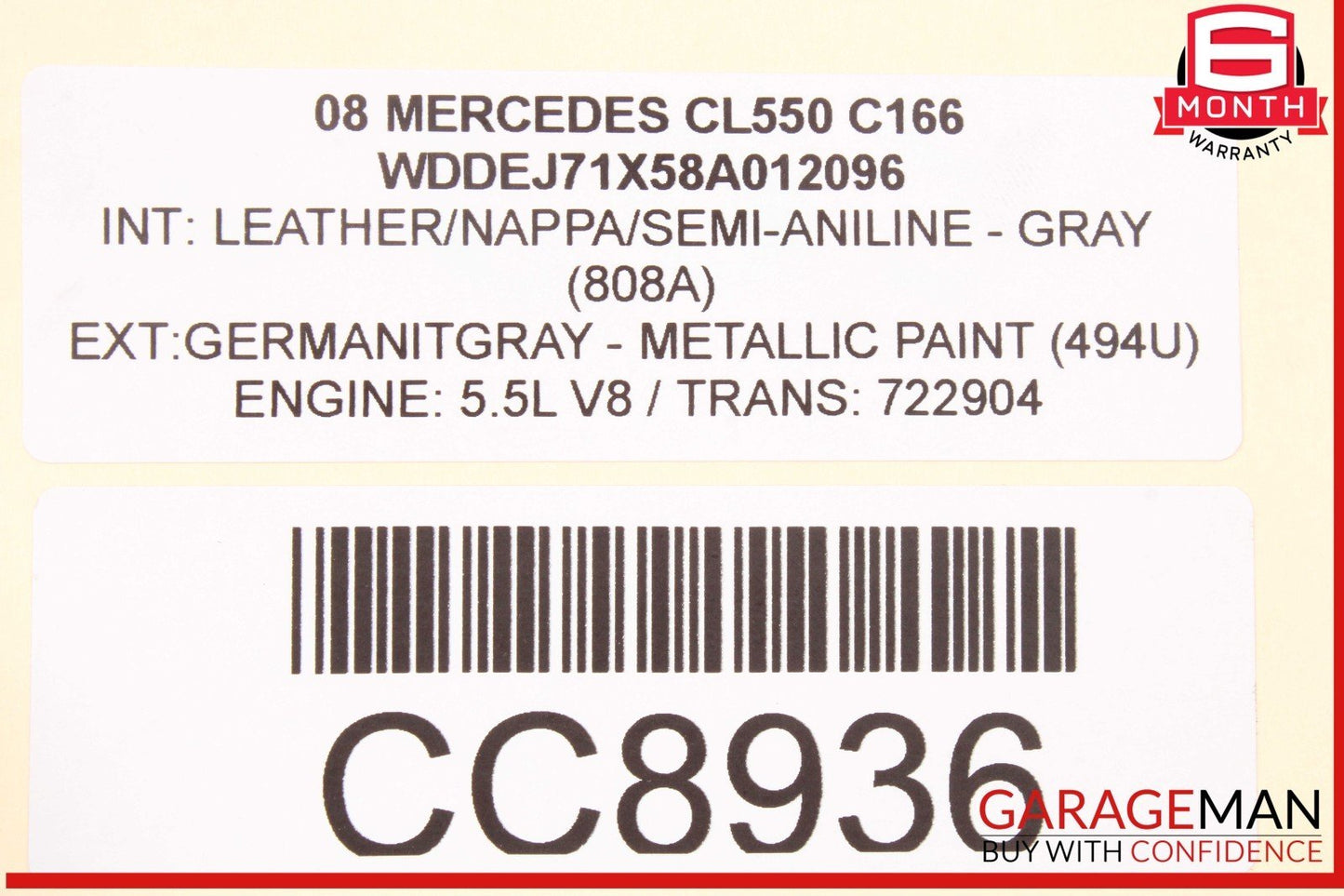 07-10 Mercedes W216 CL550 CL600 CL65 Hood Bonnet Cover Panel Assembly OEM