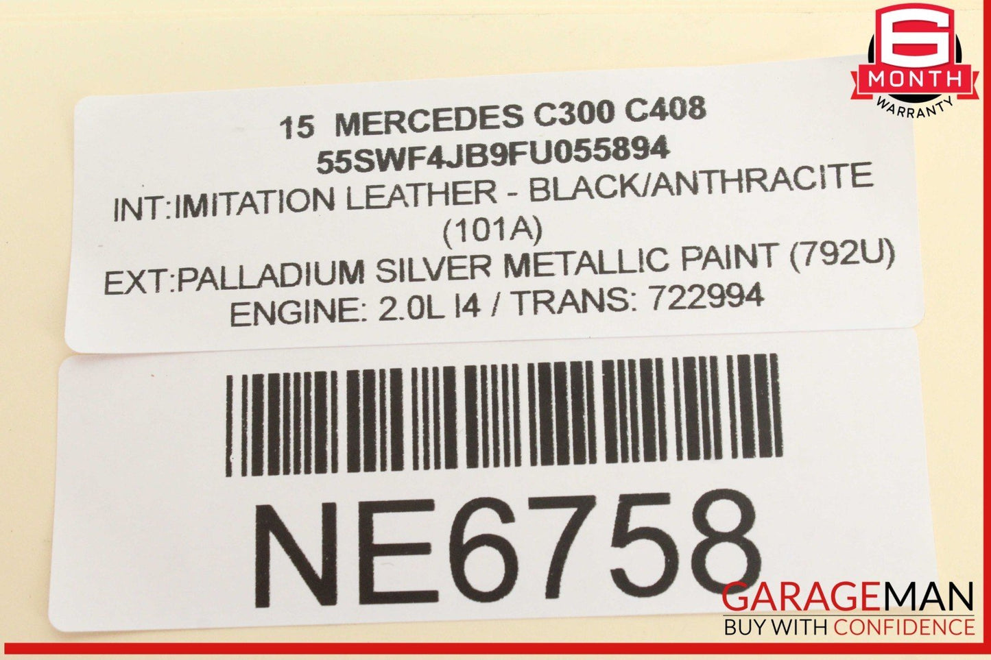 15-18 Mercedes W205 C300 GLC300 Steering Wheel Black w/ Paddle Shifters OEM