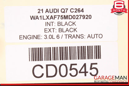 20-24 Audi Q7 Rear Left Driver Side Door Shell Black OEM