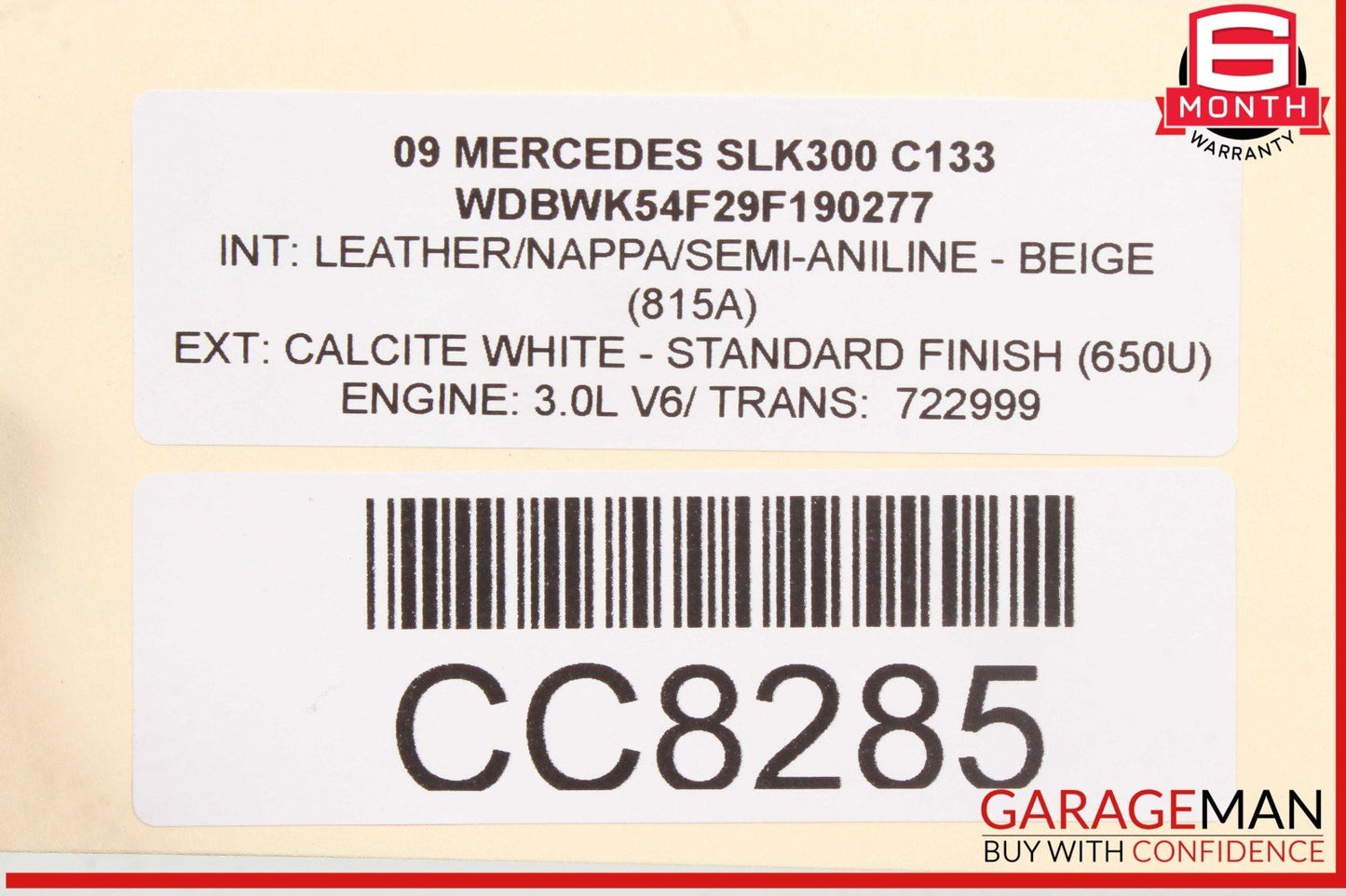 06-11 Mercedes R171 SLK300 C300 Engine Motor Block Assembly 3.0L M272 RWD 154k