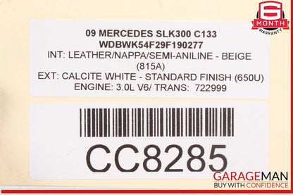 06-11 Mercedes R171 SLK300 C300 Engine Motor Block Assembly 3.0L M272 RWD 154k