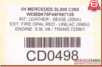 04-06 Mercedes R230 SL500 722.9 7G-Tronic Automatic Transmission Assy OEM 146k