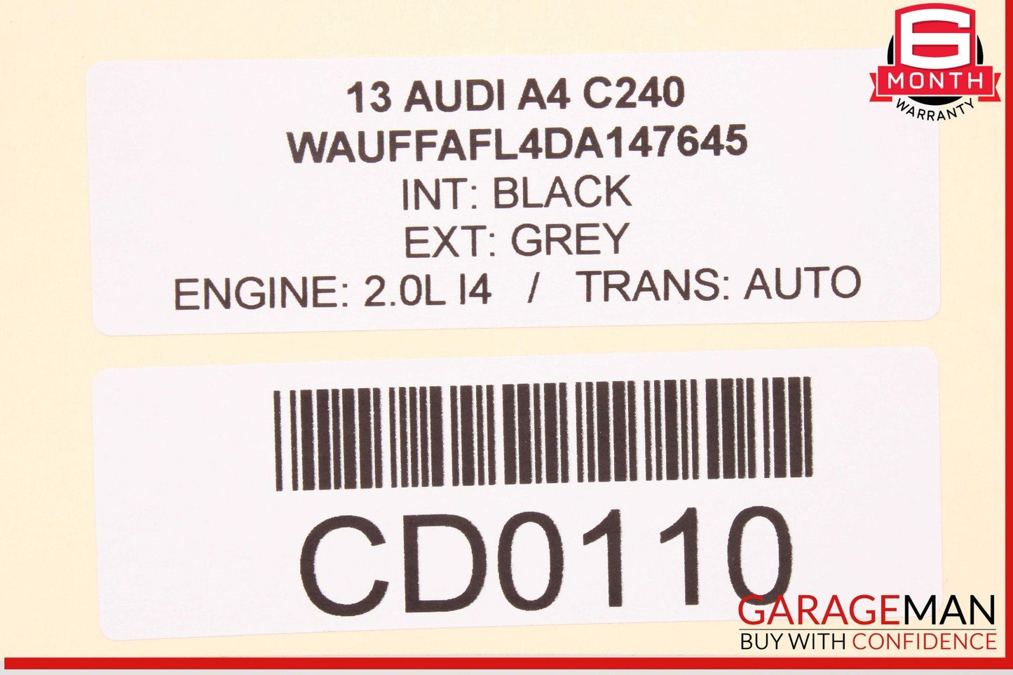 2009-2016 Audi A4 Left Rear Driver Side Door Shell 8K0971687Q Genuine