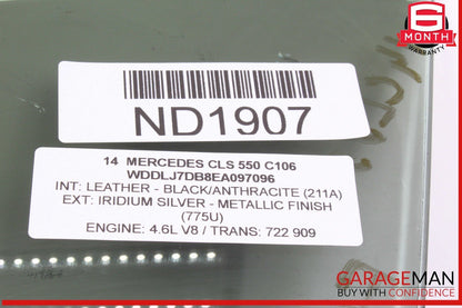 12-18 Mercedes W218 CLS550 CLS63 Front Left Driver Side Door Window Glass OEM