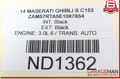 14-17 Maserati Ghibli S Dashboard Dash Display Screen Trim Bezel Cover Black OEM