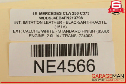 14-19 Mercedes W117 CLA250 Steering Wheel w/ Paddle Shifters Black OEM